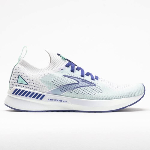 White / Navy / Yucca Orthofeet Brooks Levitate Stealthfit GTS 5 Women's Running Shoes | ZVWGL3678