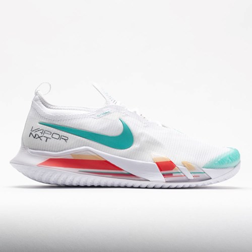 White / Washed Teal / Habanero Red Orthofeet Nike React Vapor NXT Men's Tennis Shoes | EBQOP4375