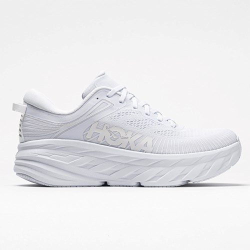 White / White Orthofeet Hoka One One Bondi 7 Men's Running Shoes | JELQT8049