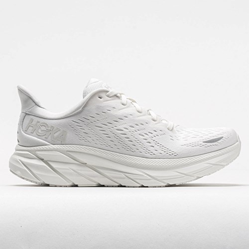 White / White Orthofeet Hoka One One Clifton 8 Women's Running Shoes | EOUTY8279