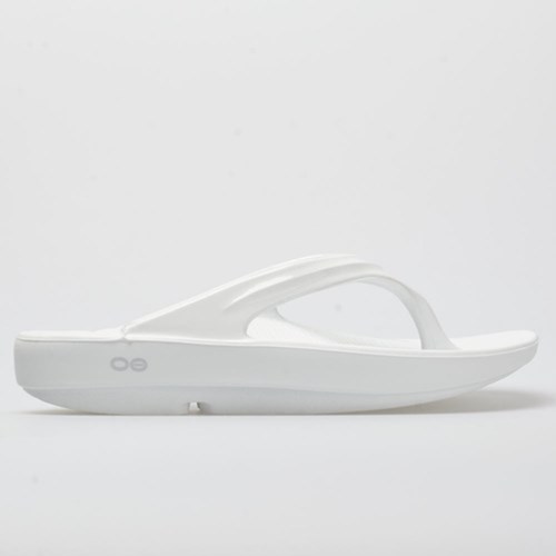 White / White Orthofeet OOFOS OOlala Women's Slide Sandals | LNSCX7485